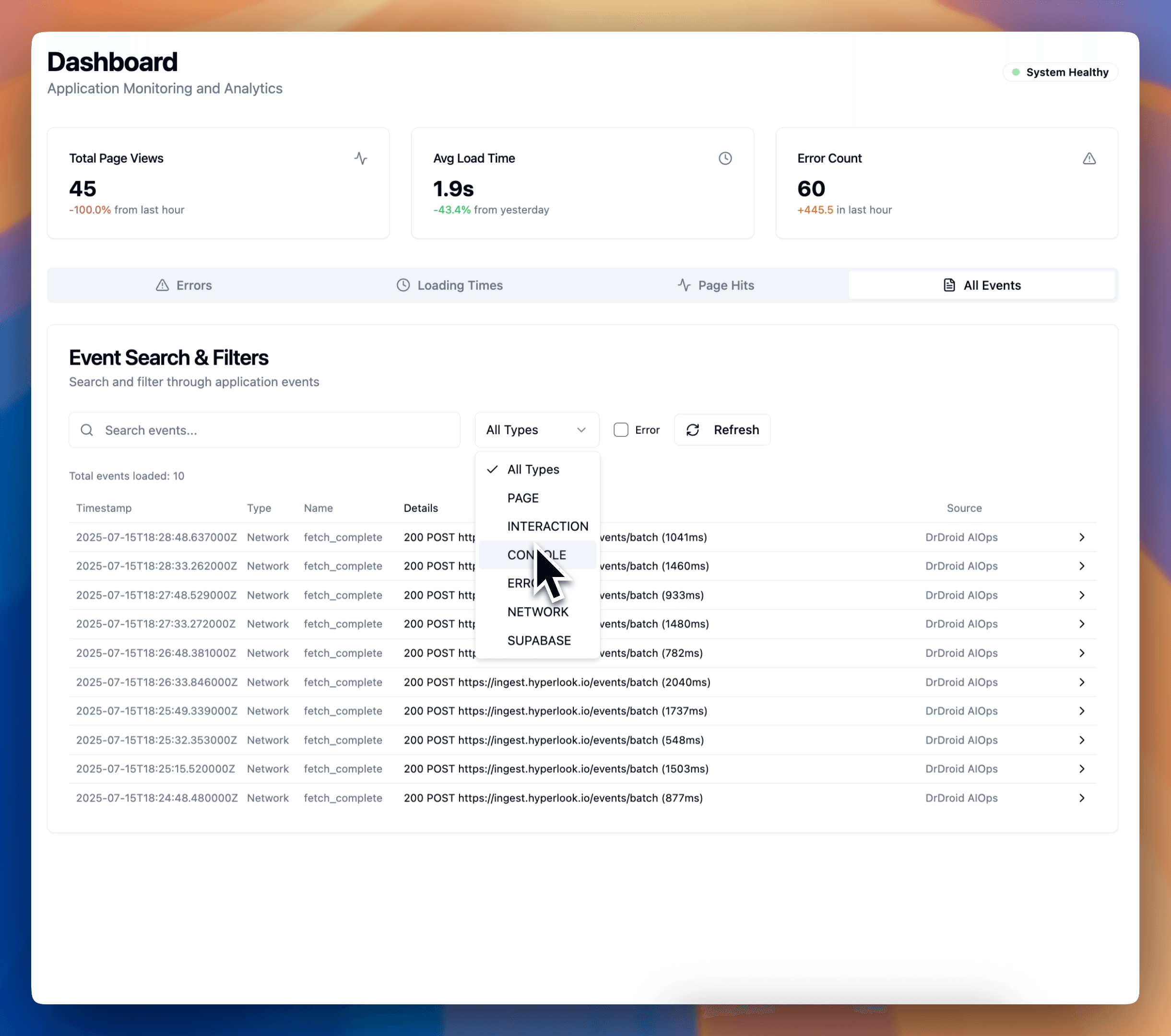 Hyperlook Dashboard Preview - Click to watch demo